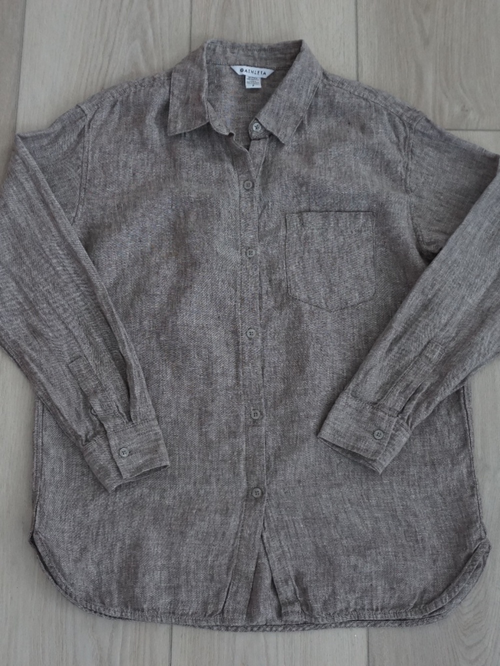 Athleta Retreat Linen Top - Size S - Pyrite - EUC